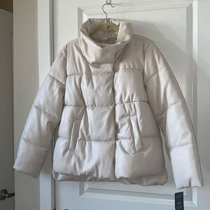 Sebby Collection Faux Leather Puffer Coat